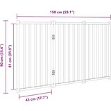 vidaXL Vrata za pse sklopiva 3 panela crna 150 cm od masivna jelovina | shoptok.hr