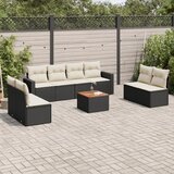 9-dijelni set vrtnih sofa s jastucima crni od poliratana | shoptok.hr