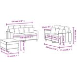  3-dijelni set sofa s jastucima krem od tkanine | shoptok.hr