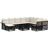  Sjedeća garnitura za vrt 11 kom. Crna i krem-bijela poliratan 100 x 55 x 73 cm | shoptok.hr