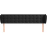  Uzglavlje s ušima crno 203x23x78/88 cm baršunasto | shoptok.hr