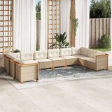 vidaXL 10-dijelni set vrtnih sofa s jastucima bež od poliratana | shoptok.hr