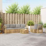  Set vanjskih sofa 7 pcs Bijela i svjetlosiva Poliester | shoptok.hr