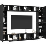  Set TV komoda 10 pcs Crni hrast Srednja 30.5 x 30 x 90 cm | shoptok.hr