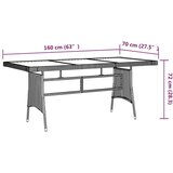 vidaXL Vrtni stol sivi 160x70x72 cm poliratan i masivno bagremovo drvo | shoptok.hr