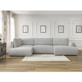 Bobochic Paris Svijetlo siva sklopiva kutna garnitura od samta (s desnim kutom/u obliku slova "U") Lucien – | shoptok.hr