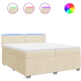 vidaXL Krevet s oprugama i madracem krem 200 x 200 cm od tkanine | shoptok.hr