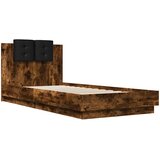  Okvir za krevet s uzglavljem i LED svjetlima boja hrasta Smeđa 100 x 200 cm | shoptok.hr