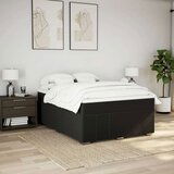 vidaXL Box spring postelja z vzmetnico črna 160x200 cm blago, (21308655) | Shoptok.si