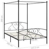  Okvir za krevet s nadstrešnicom sivi metalni 140 x 200 cm | Eponuda.com