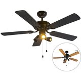 QAZQA Stropni ventilator črne barve - Mistral 42 Cene