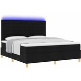  LED Box Spring Krevet s madracem Crna 180 x 200 cm tkanina | shoptok.hr