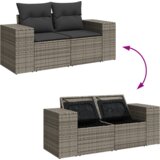 vidaXL 10-dijelni vrtni kauč set s jastučićima sivi poli ratan akacija | shoptok.hr