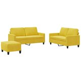  3-dijelni set sofa s jastucima žuti baršunasti | shoptok.hr