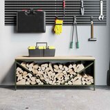  Stalak za drva za ogrjev s drvenim vrhom 100,5x35,5x40 cm | shoptok.hr