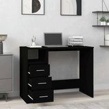  Pisalna miza s predali črna 102x50x76 cm inženirski les, (20640715) | Shoptok.si