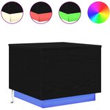  Klub stolić s LED svjetlima crni hrast 50x50x40 cm | shoptok.hr