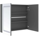 vidaXL LED kupaonski ormarić s ogledalom sivi 80 x 12 x 68 cm | shoptok.hr