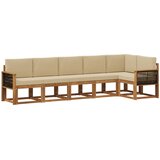 vidaXL Zunanja garnitura za sedenje 6 pcs Naravna in bež Poliester, (5000279532) | Shoptok.si