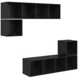  Set TV komoda Zidne 4 pcs Crni hrast Konstruirano drvo | shoptok.hr