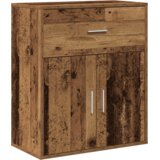 vidaXL Strani šal s predalom s polico Stari les 60 x 31 x 70 cm Konstruiran les | Shoptok.si