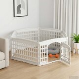  Ograda za Pse s 6 Panoa Bijela 179 x 151 x 58 cm Plastika | shoptok.hr