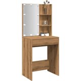 vidaXL Toaletna mizica z LED lučkami artisan hrast 60x40x140 cm | Shoptok.si