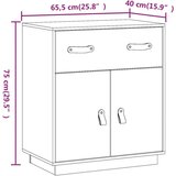 Komoda bijela 65 5 x 40 x 75 cm od masivne borovine | shoptok.hr