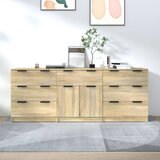  3-dijelna komoda boja hrasta sonome od konstruiranog drva | shoptok.hr