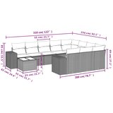  11-dijelni set vrtnih sofa poliratan s jastucima svijetlosivi | shoptok.hr