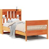 vidaXL Knjižna postelja brez ležišča vošč. rjava 90x200 cm borovina | Shoptok.si