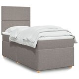  Krevet s oprugama i madracem smeđesivi 100 x 200 cm od tkanine | shoptok.hr