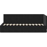  Kutni okvir kreveta s uzglavljem Crna 80 cm x 200 cm Baršun | shoptok.hr