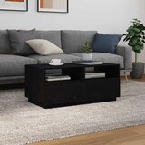  Klub stolić s LED svjetlima crni hrast 90x49x40 cm | Shoptok.si