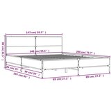  Okvir kreveta crni 140 x 200 cm od konstruiranog drva i metala | shoptok.hr