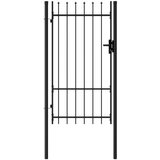 vidaXL Enojna vrata za ograjo koničasta jeklo 1x1,75 m črna, (20766187) | Shoptok.si