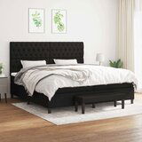  Box spring postelja z vzmetnico črn 200x200 cm blago, (20761128) | Shoptok.si