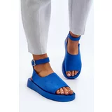 Kesi Comfortable women's platform sandals, blue Rubie