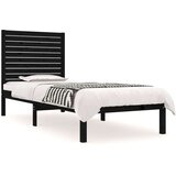  Okvir za krevet od masivnog drva crni 75 x 190 cm 2FT6 mali | shoptok.hr