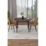 Hanah home trpezarijski set Tor, sto i 2 stolice, ploča u dekoru drveta Baroque, kapućino tkanina Babyface | Eponuda.com