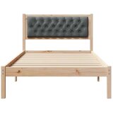 konstrukcija postelje z vzglavjem temno siva 100 x 200 cm blago, (5000084131) | Shoptok.si