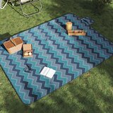 vidaXL Piknik odeja zložljiva modra valovita 200x150 cm žametna | Shoptok.si