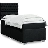 vidaXL Box spring postelja z vzmetnico črn 90x190 cm blago | Shoptok.si
