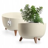 KADAX cvetlični lonec, sadilnik, pokrov, noge, stojalo za rože, vložek, okrogla skleda, krem, 40 cm, (5000350845) | Shoptok.si