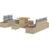  Sjedeća garnitura za vrt 8 kom. 7-Broj sjedala Bež Poli ratan 80 x 80 x 71 cm | Shoptok.si