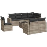 Maison Chic Seti vrtnega pohištva - Vrtna garnitura - Vrtni pohištvo set 9-delna z blazinami sv. siv poli ratan, (21803859) | Shoptok.si