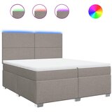  Krevet s oprugama i madracem smeđesivi 200x200 cm od tkanine | shoptok.hr