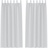 vidaXL Zavese z zavesami 2 pcs Svetlo siva 260 x 140 cm Poliester | Shoptok.si