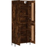  Visoka komoda dimljeni hrast 69,5x34x180 cm konstruiranog drva Slike