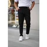 Dewberry 28229 Elastic Lace Mens Jogger Pants-BLACK Cene